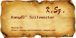 Kanyó Szilveszter névjegykártya