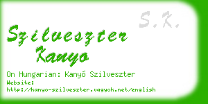 szilveszter kanyo business card